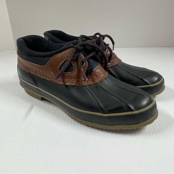 Sporto Navy Thermolite Insulation Steel Shank Lace Up Duck Boots Shoes Wm Sz 7 - Picture 1 of 12